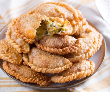 Empanadas con gorgonzola y puerros