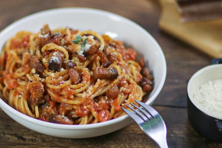Espaguetis con rancetto