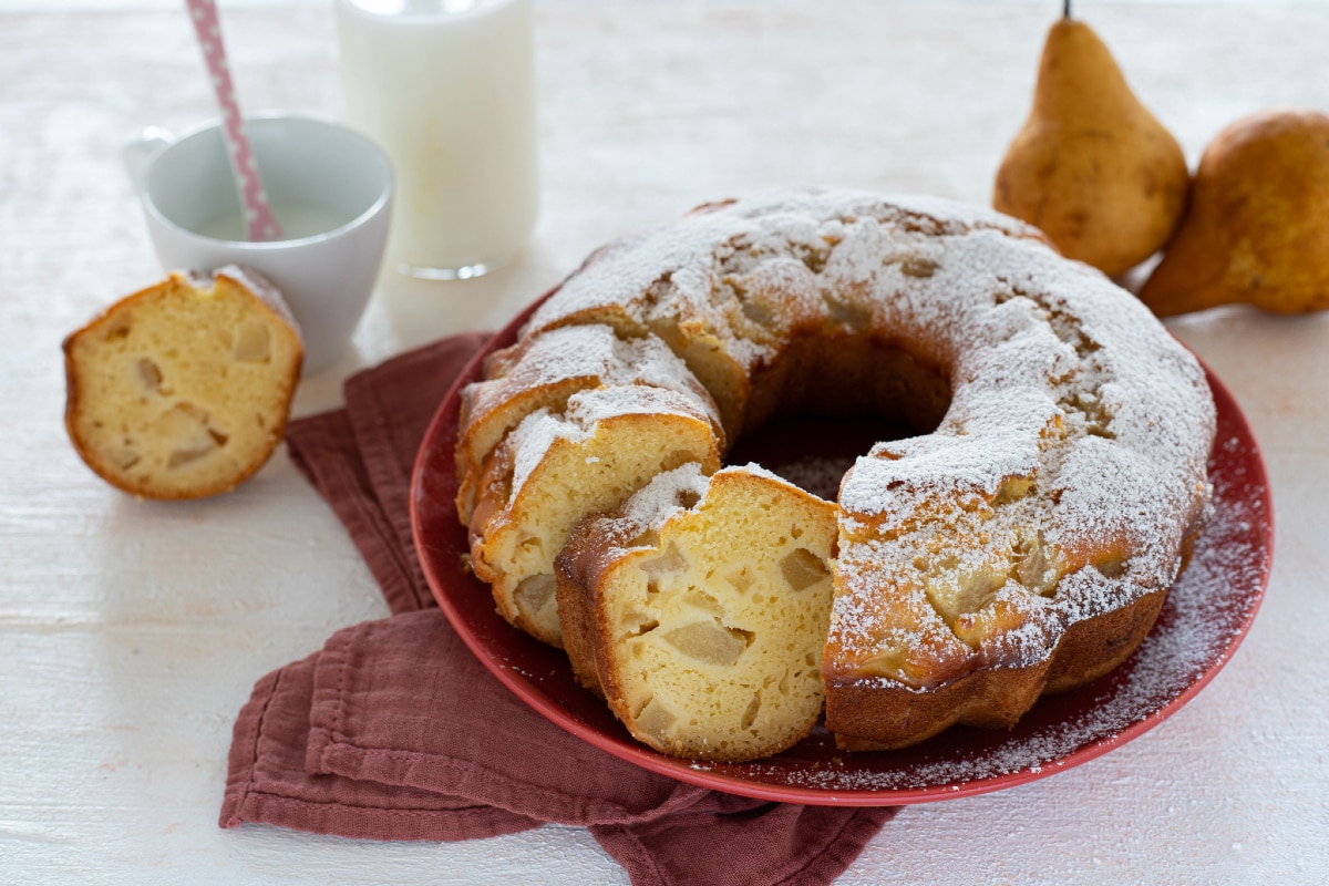 Rosquilla de ricotta y peras