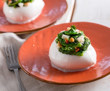 Mozzarella rellena con grelos