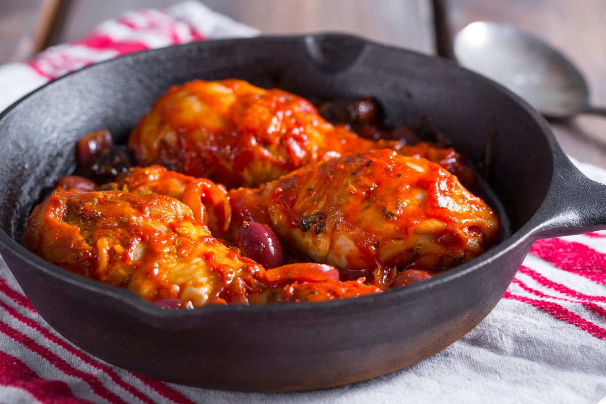 Muslos de pollo a la mediterránea