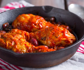 Muslos de pollo a la mediterránea