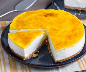 Tarta de queso con crema brulee