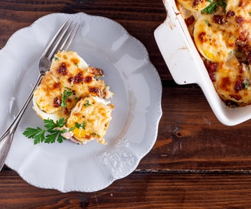 Huevos gratinados