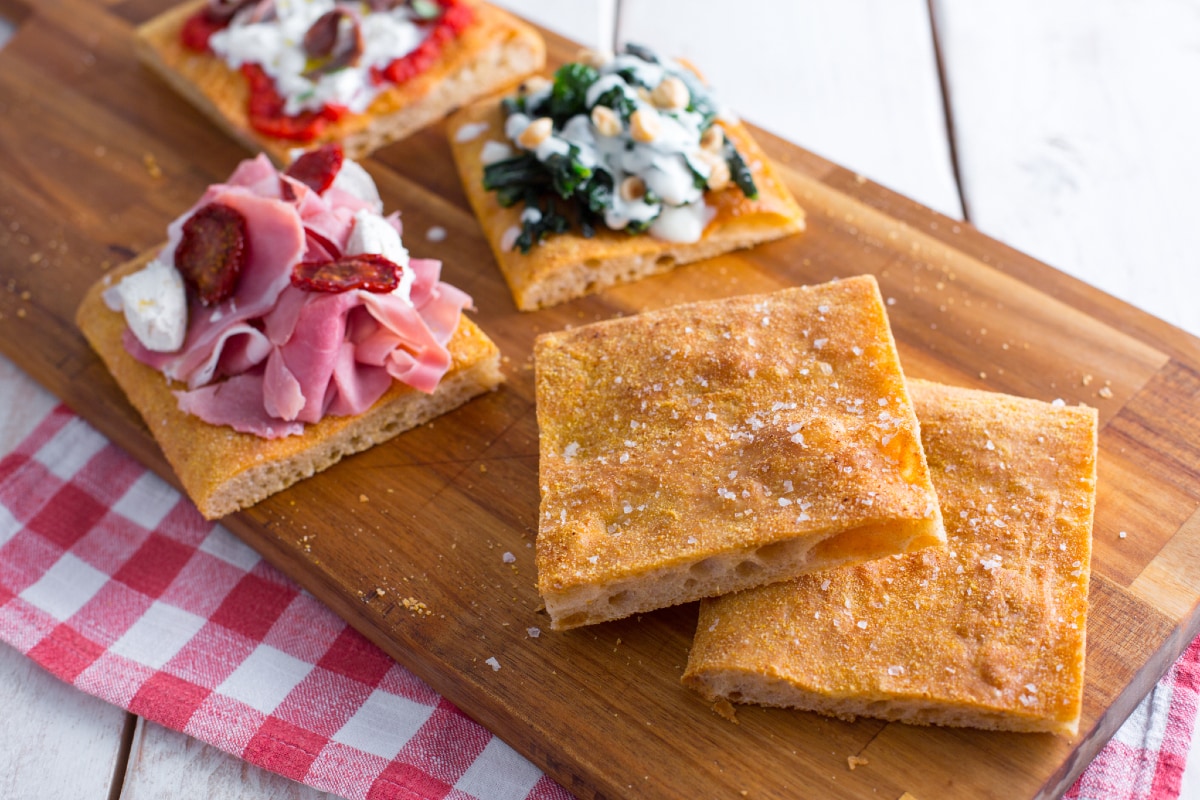 Focaccia de alta hidratación