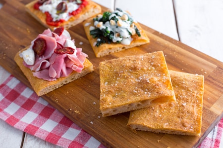 Focaccia de alta hidratación