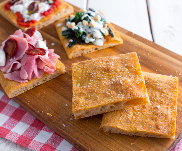 Focaccia de alta hidratación