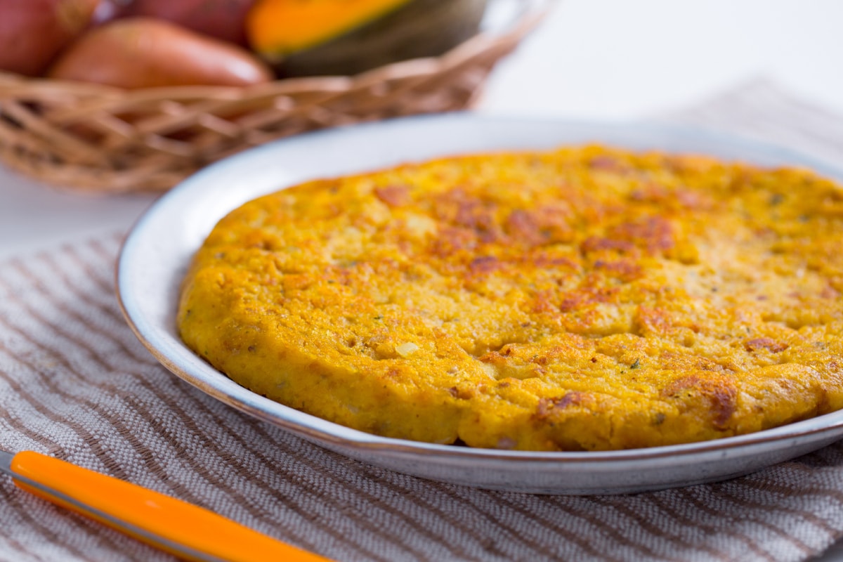 Tarta de pan y verduras