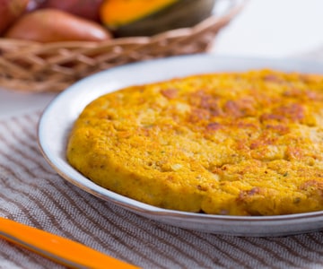 Tarta de pan y verduras