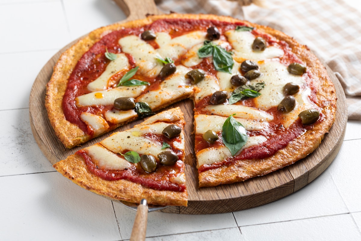 Falsa pizza de coliflor