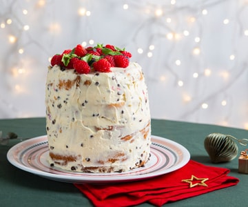Tarta desnuda con panettone