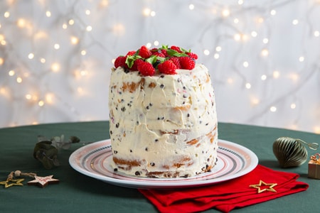 Tarta desnuda con panettone