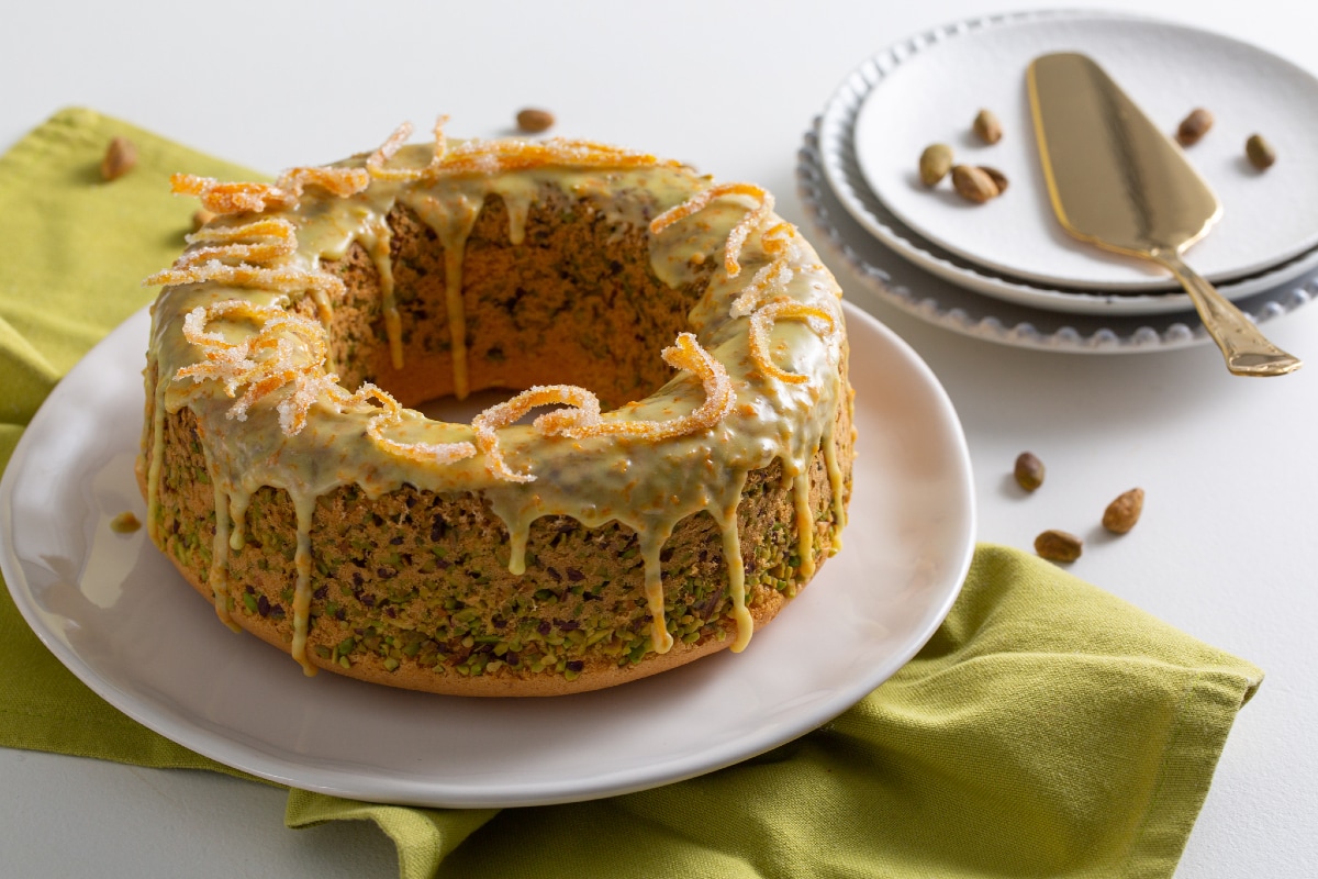 Rosquilla de naranja y pistachos