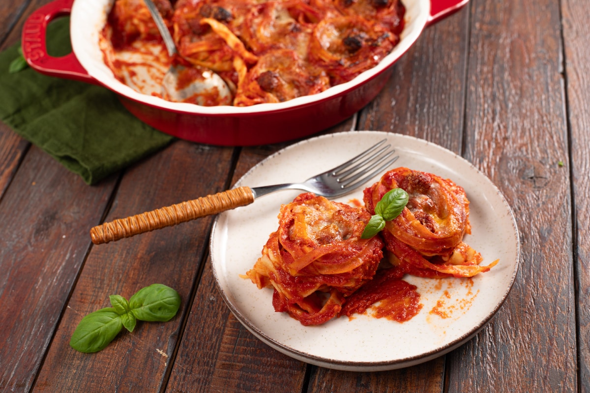 Nidos de tallarines al horno