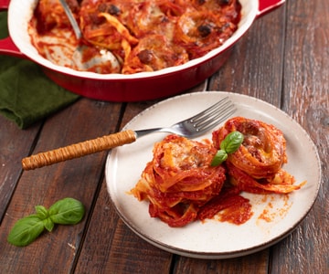 Nidos de tallarines al horno