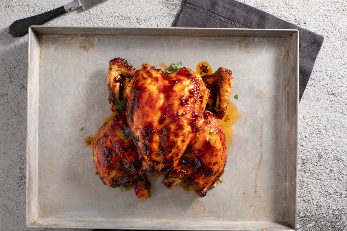 Pollo a la diabla con salsa agridulce