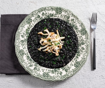 Risotto con tinta de calamar