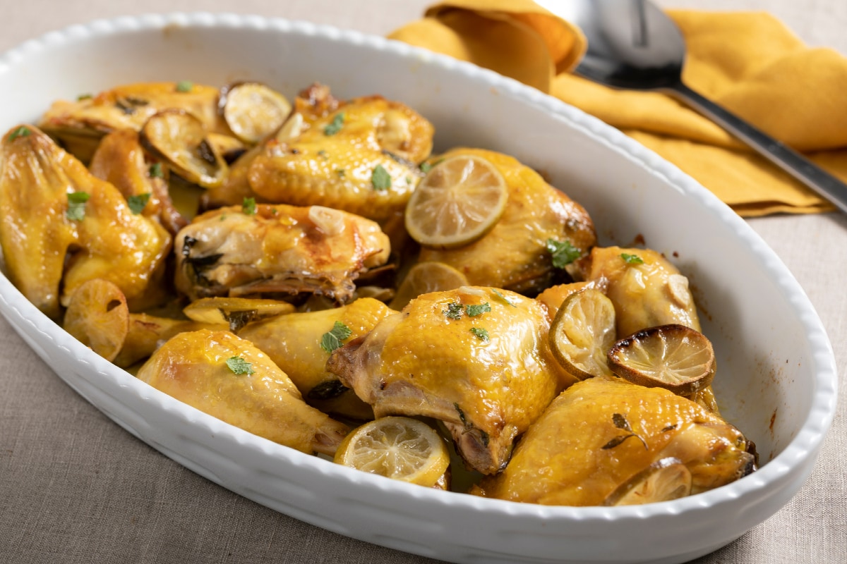 Pollo lima y menta