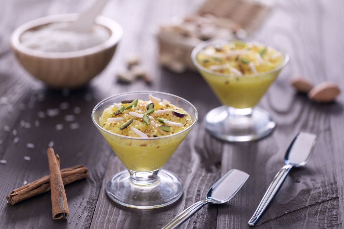 Pudin de arroz al azafrán