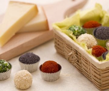 Trufitas de queso a los cuatro colores