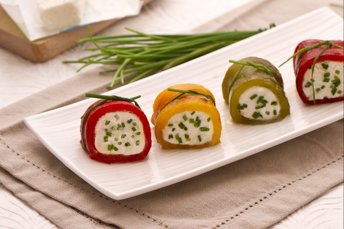 Rollitos de pimientos con corazón de cabra