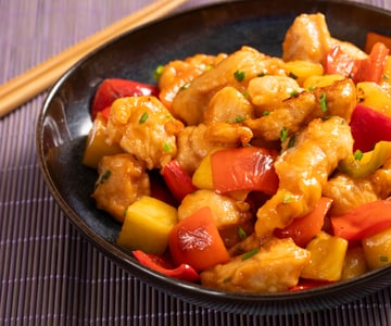 Pollo en salsa agridulce