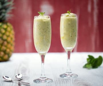 Sorbete de piña y menta
