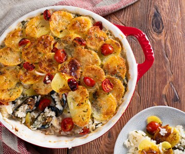 Tiella barese (arroz, patatas y mejillones)