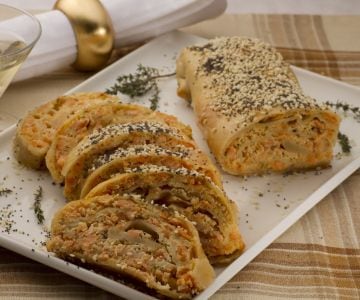 Strudel de salmón y ricotta