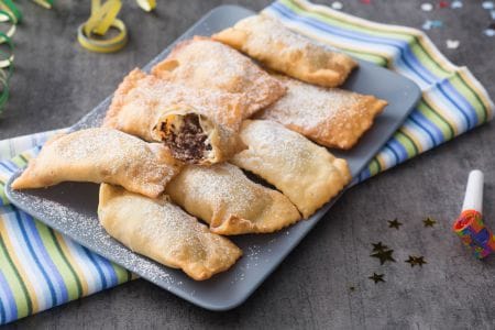 Raviolis de ricotta y gotas de chocolate