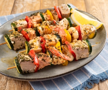 Brochetas de pescado