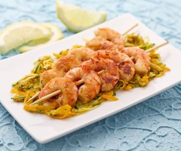 Brochetas de gambas