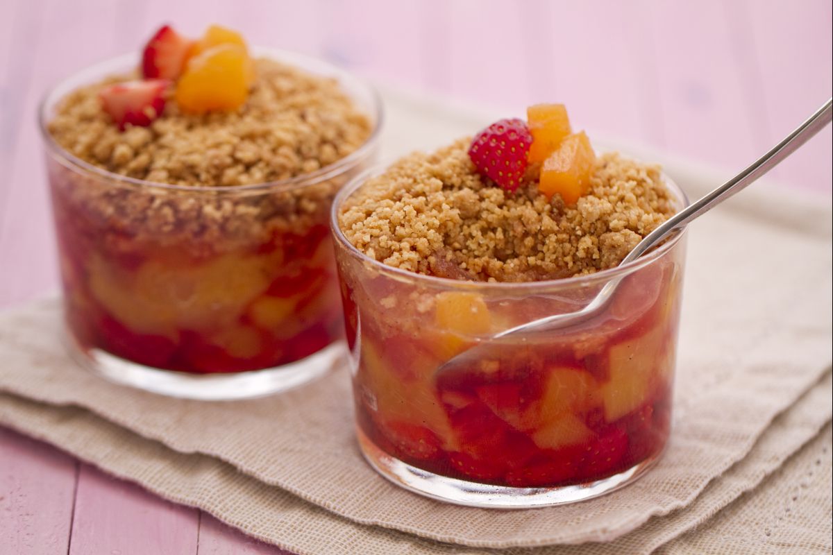 Crumble de melocotones