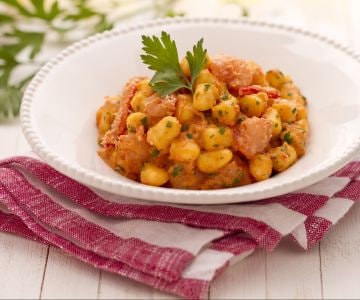 Gnocchetti con carne de cangrejo y gambas