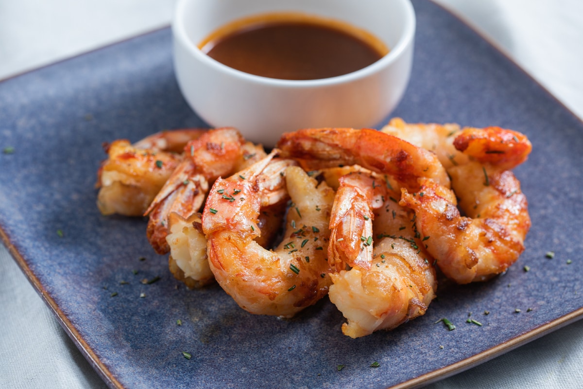 Gambas con panceta