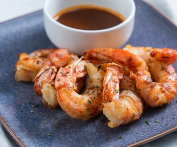Gambas con panceta