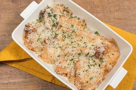 Crepes de castañas rellenas de ricotta y setas