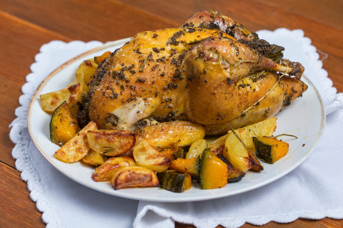 Gallina de Guinea al horno