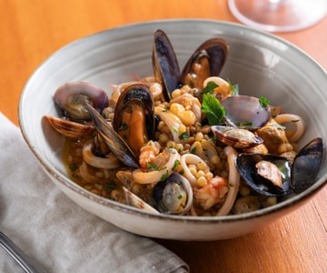 Fregola con mariscos