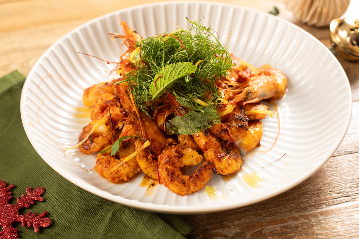 Gambas marinadas a la plancha