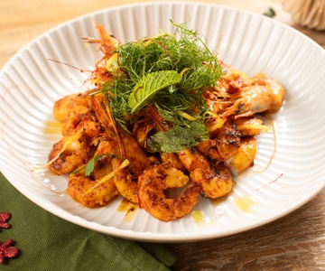 Gambas marinadas a la plancha