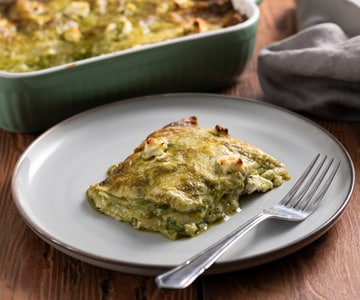 Lasaña pesto y ricotta