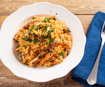 Risotto con calamares