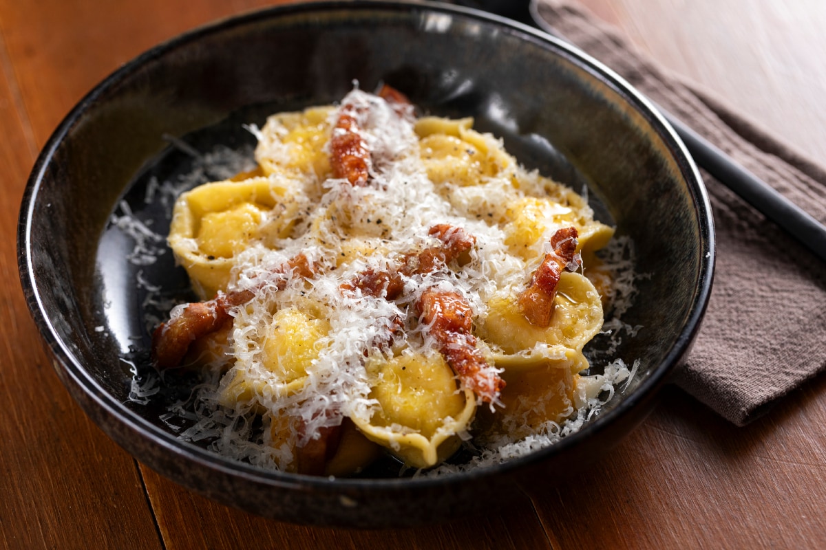 Tortelli a la carbonara