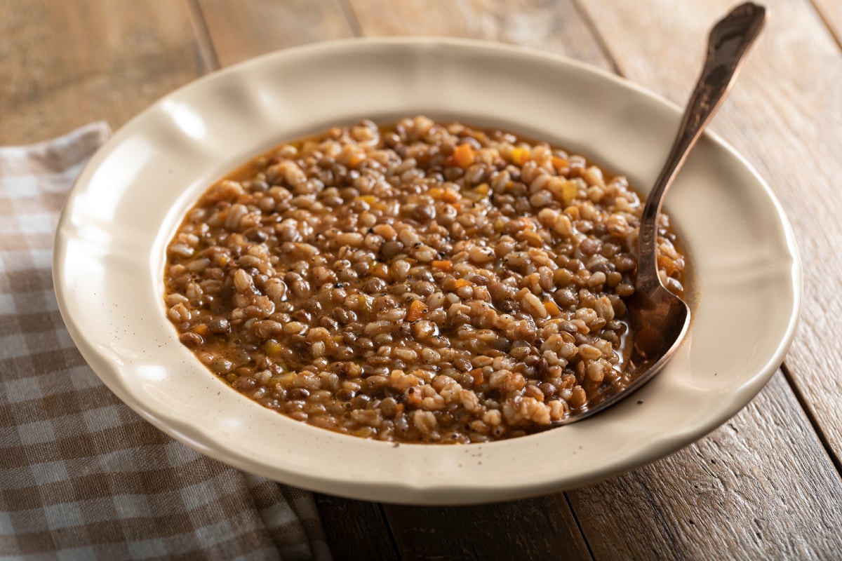Sopa de espelta y lentejas