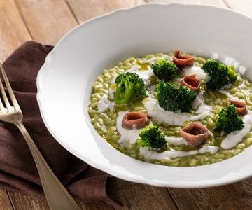 Risotto brócoli y anchoas
