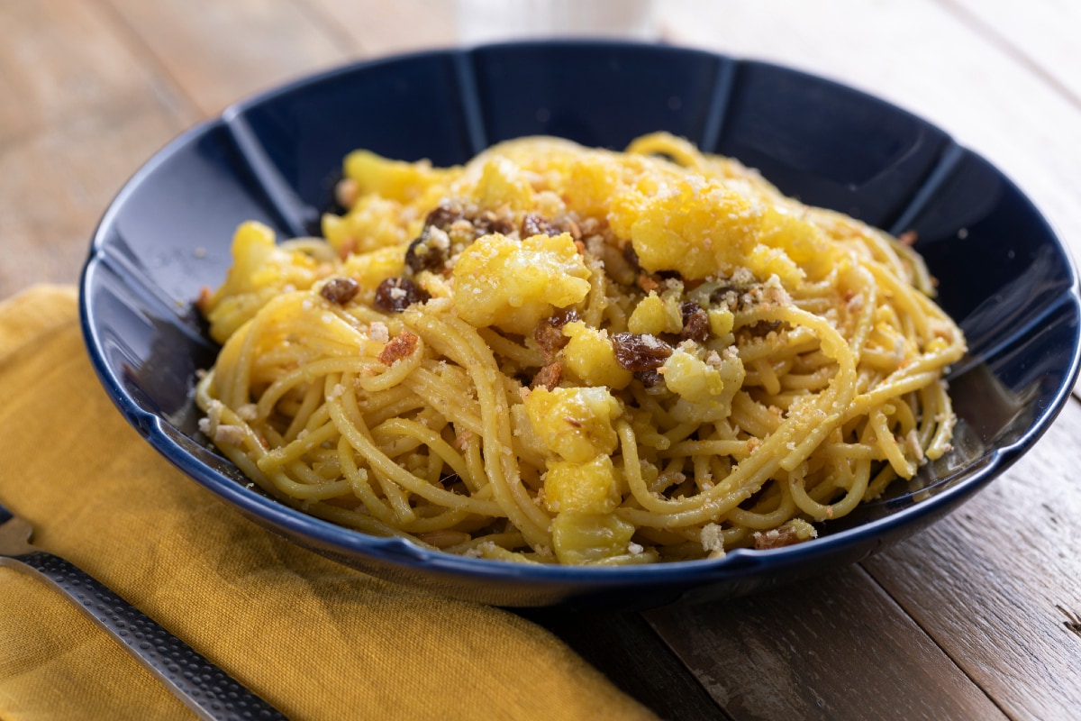 Pasta coliflor y azafrán