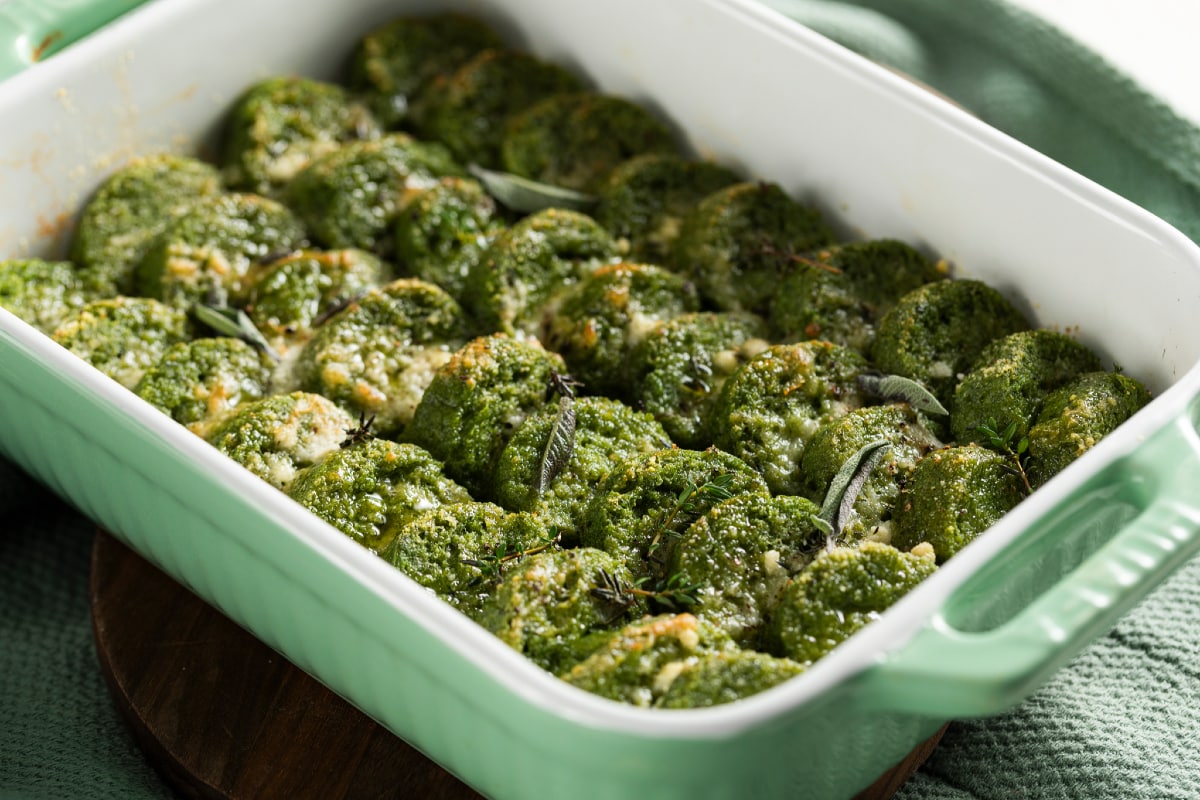 Ñoquis verdes a la romana