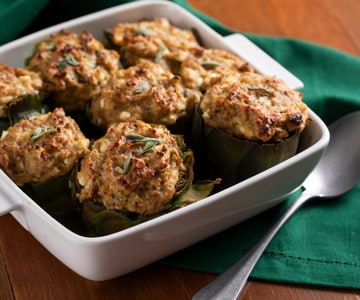 Alcachofas rellenas vegetarianas