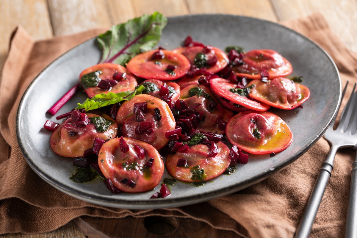 Ravioles de remolacha